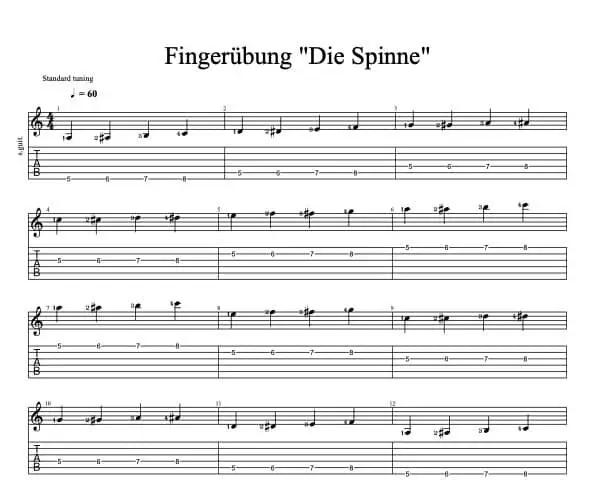Fingerübung Spinne